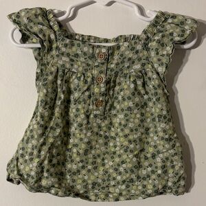 Carter's Green Floral Blouse with Buttons